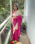 EE-W03832 Kanchi Tussar Pink