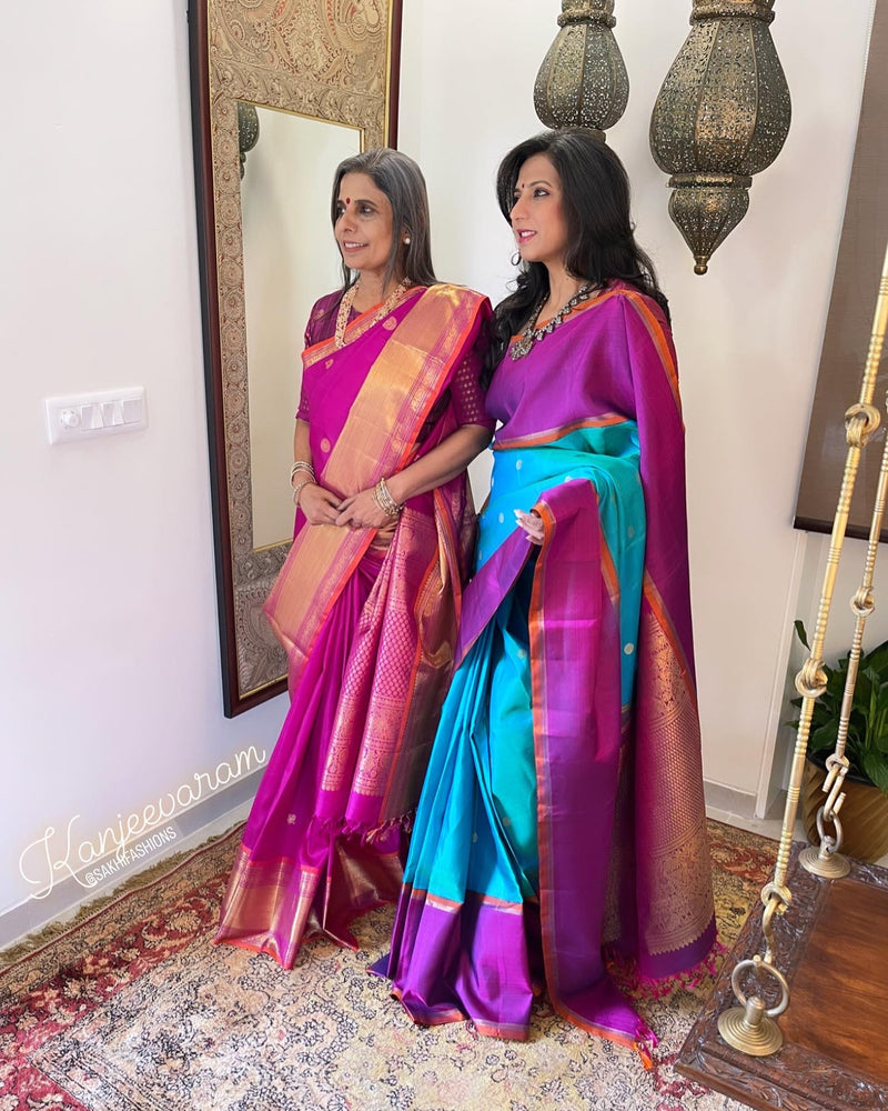 EE-W01997 Turquoise Kanchi Sari