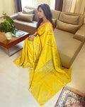 EE-W00777 Yellow Tussar Cutwork