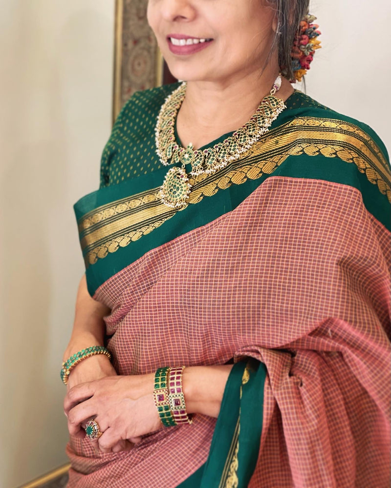 EE-W00875 Pink Gadwal Sari