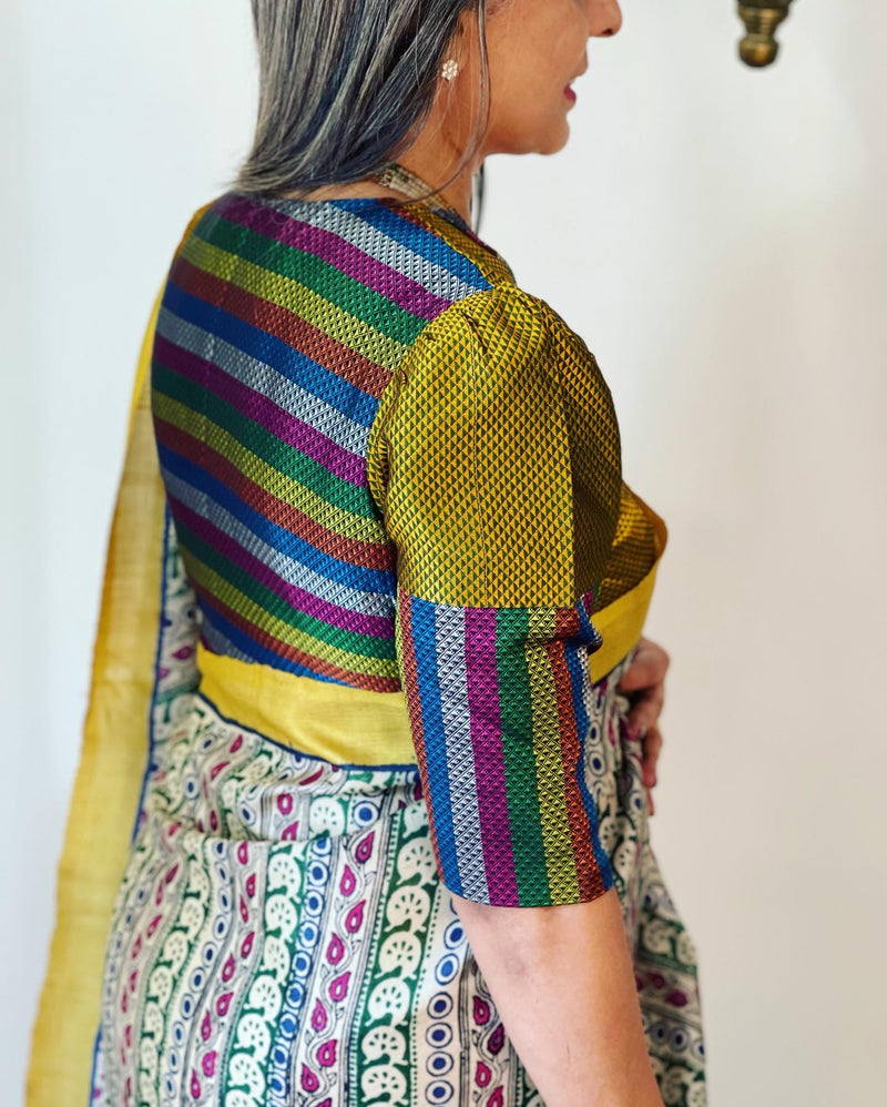 EE-V06847 Yellow Tussar Saree