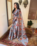 EE-W05164 Floral Organza Sari