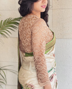 BL-V13899 Antique gold Lace Blouse