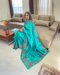 EE-W00917 Turquoise Kanchi Cutwork