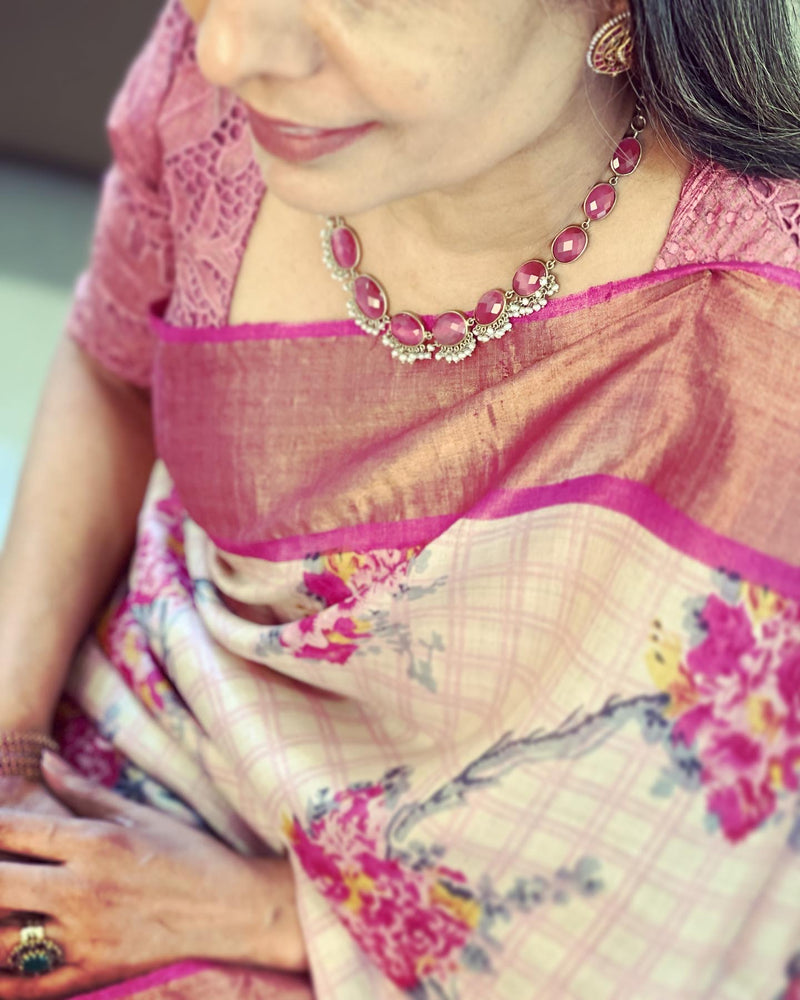 EE-V13683 Floral Tussar Saree