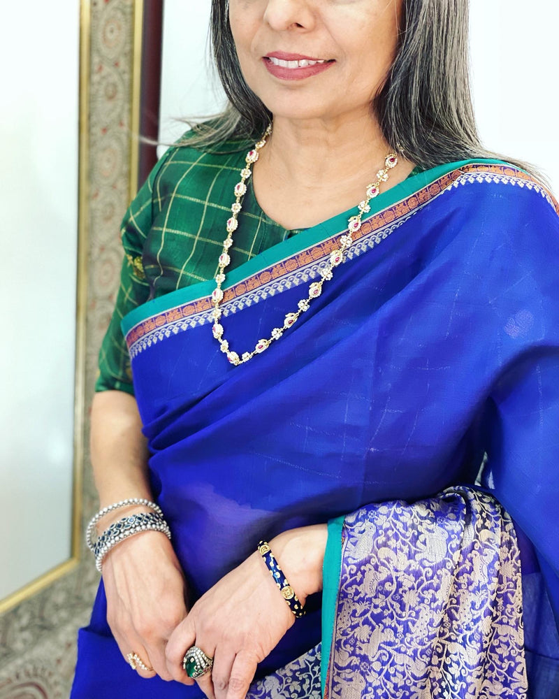EE-W01309 Blue Kanchi cotton