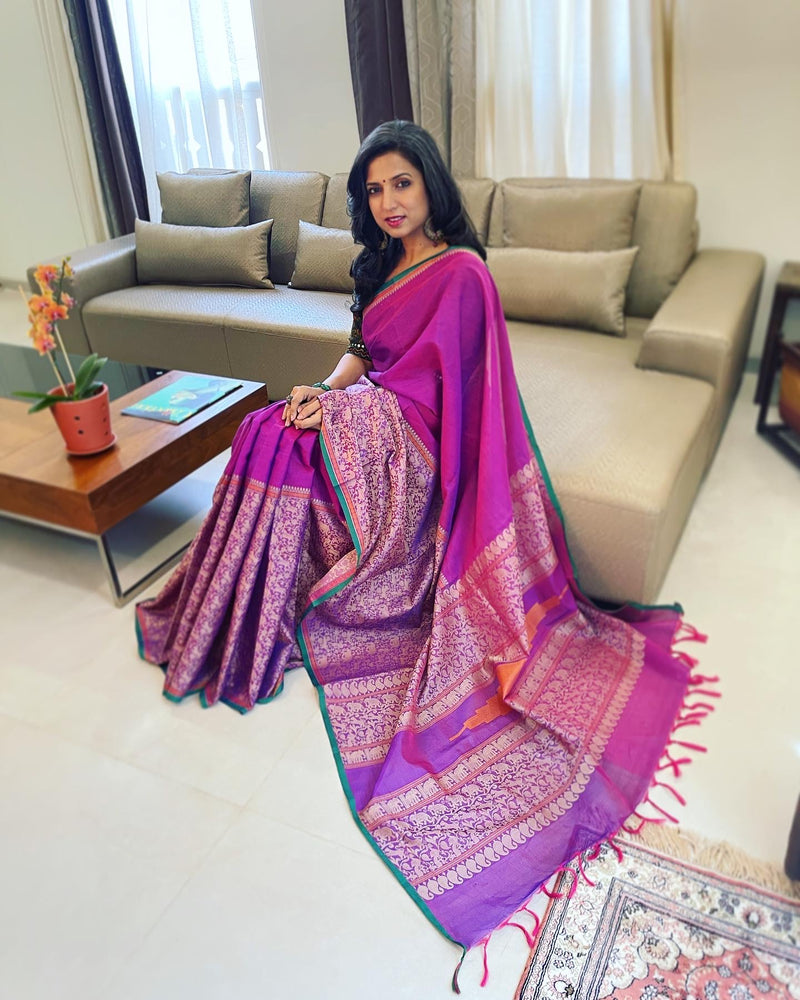 EE-W01306 Magenta Kanchi cotton