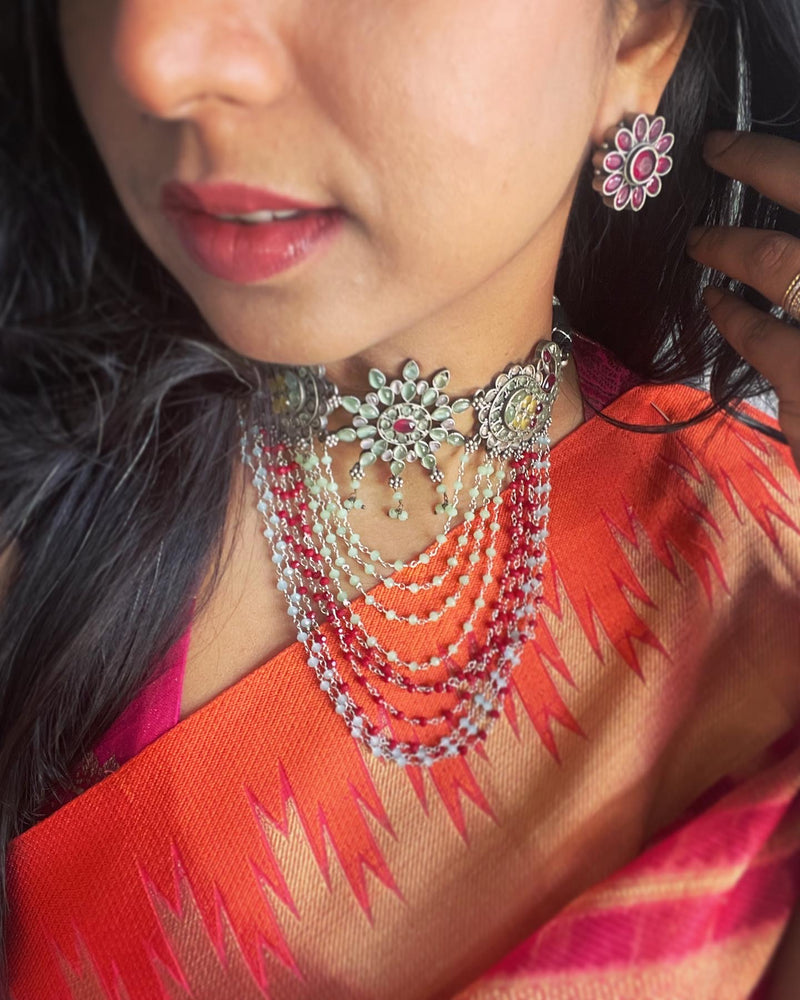 EE-V16366 Red Banarsi Kora Sari