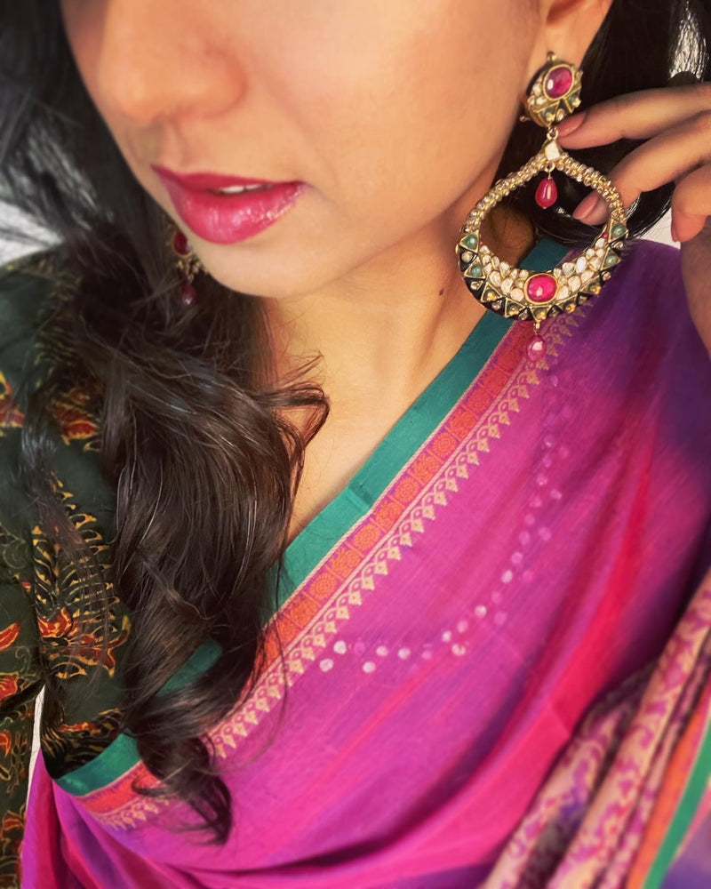 EE-W01306 Magenta Kanchi cotton