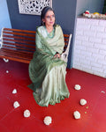 EE-V18663 Mint Tussar Cutwork Sari