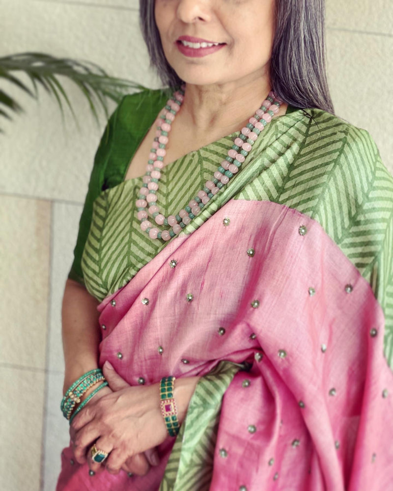 EE-W00801 Rose Tussar Saree