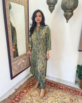EE-W02597 Blue Ajrak Modal Co-ord