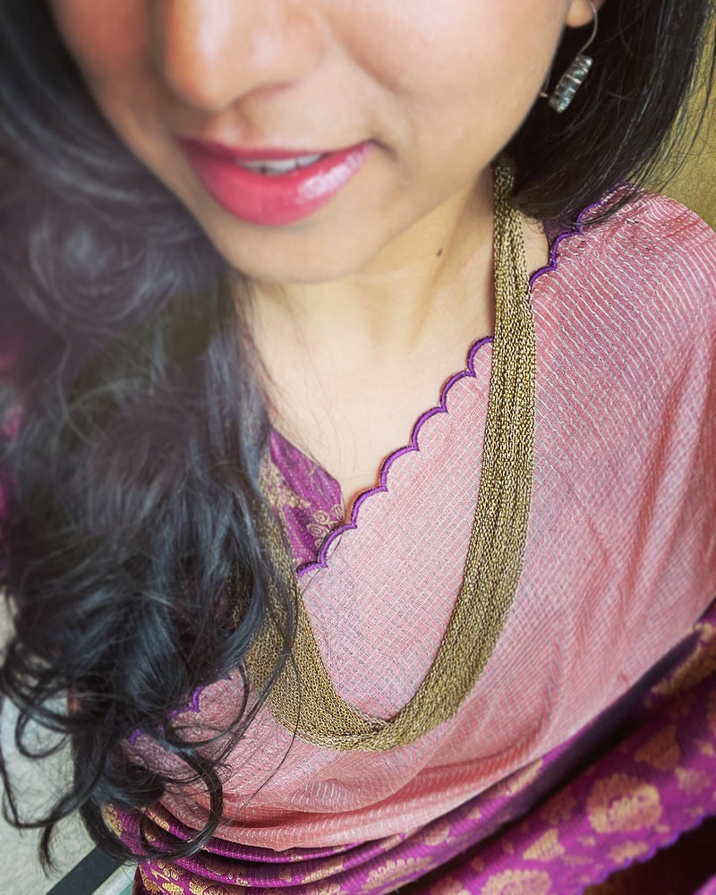 BL-V17288 Purple Kanchi Blouse