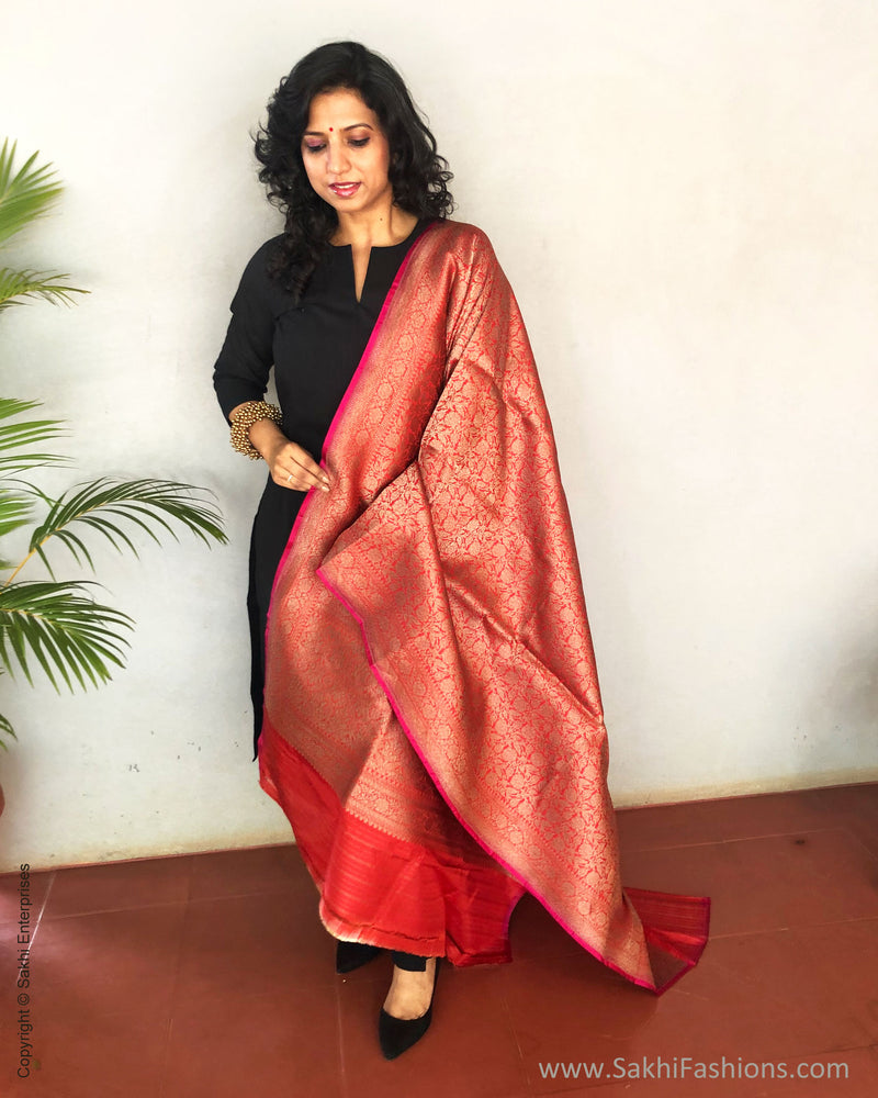 EE-S25922 Banarsi Orange Dupatta