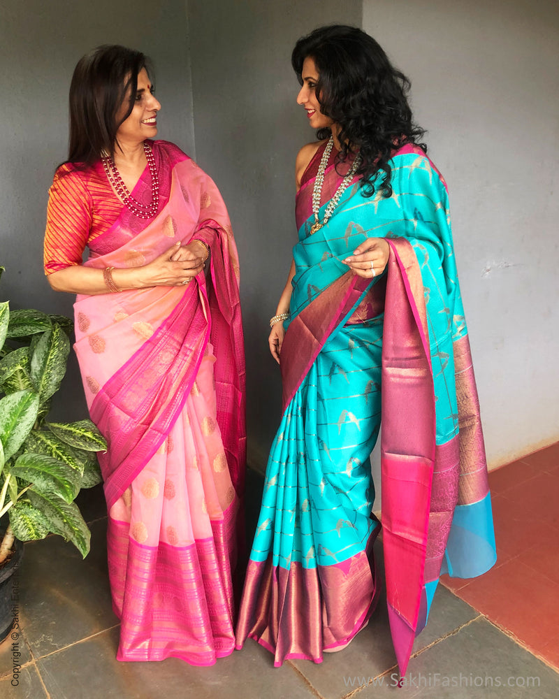 EE-S26026 Blue Banarsi Saree