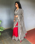 EE-S26154 Red Organza Kalam Sari