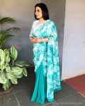 EE-S23319  Rama Green Sequin saree
