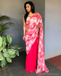 EE-S23324 Tomato Pink Sequin saree