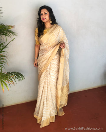 EE-S25199 Cream Tissue Chanderi