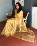 EE-S25200 Golden Tissue Sari