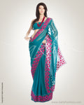 MSM-28829 Blue & Pink Pure Georgette Saree