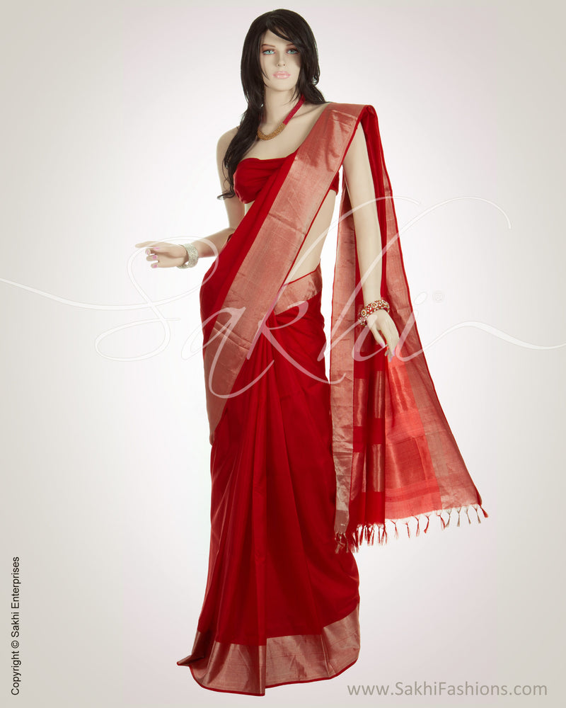 Red & Silver Uppada Silk Saree