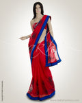BGM-30868 Red & Blue Super Net Saree