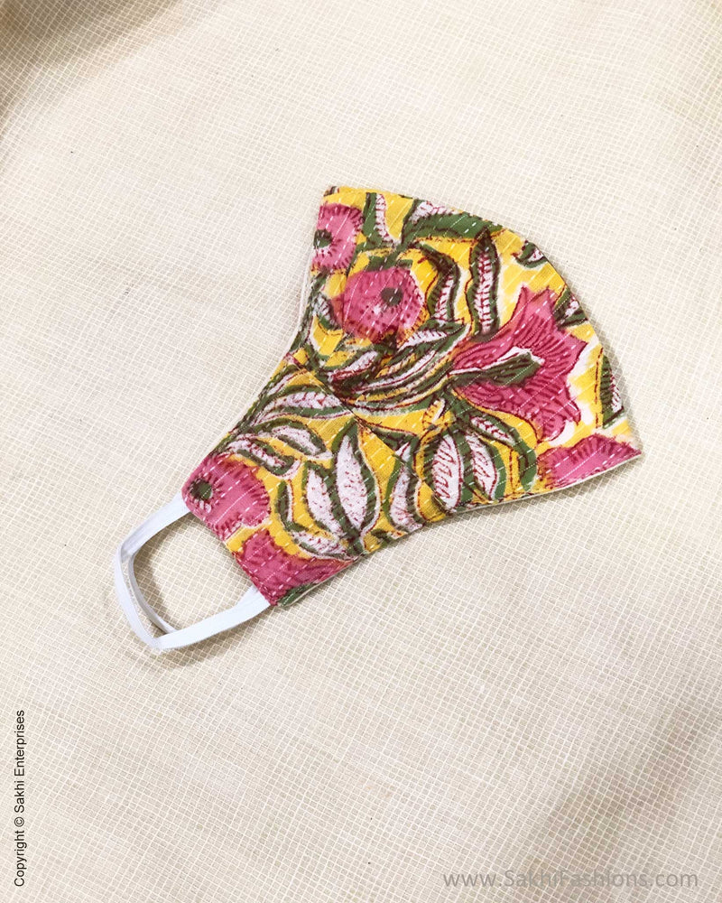 EE-M10072 Pink & Yellow Cotton mask