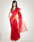 BGN-DD7 Red & Gold Silk Kota Saree