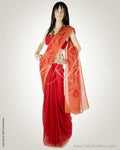 BGN-BC8 Red & Mustard Matka Saree