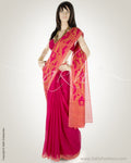 BGN-BC9 Pink & Mustard Matka Saree