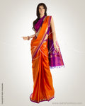 MSN-13735 - Mustard & Violet Pure Kanchi Silk Saree