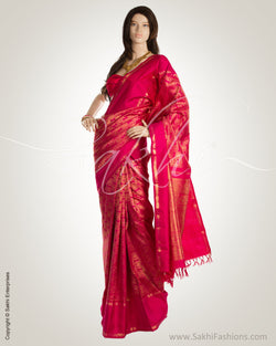 MSM-28136 Pink & Gold Pure Kanchi Silk Saree
