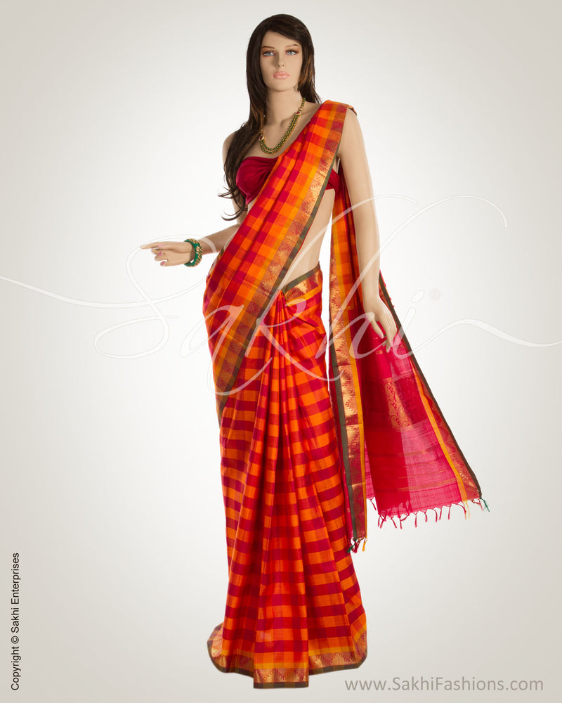 MSN-1157 - Multi & Green Pure Kanchi Silk Saree