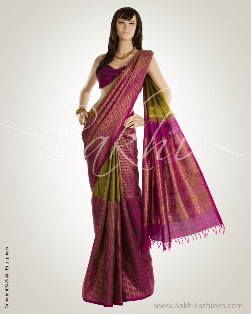 MSN-14412 - Violet Purple &  Pure Kanchi Silk Saree