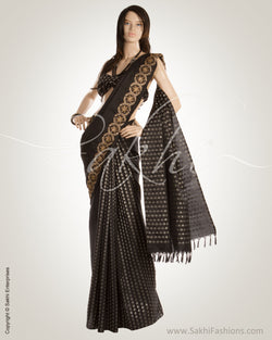 MSM-31103 Black & Silver Pure Kanchi Silk Saree