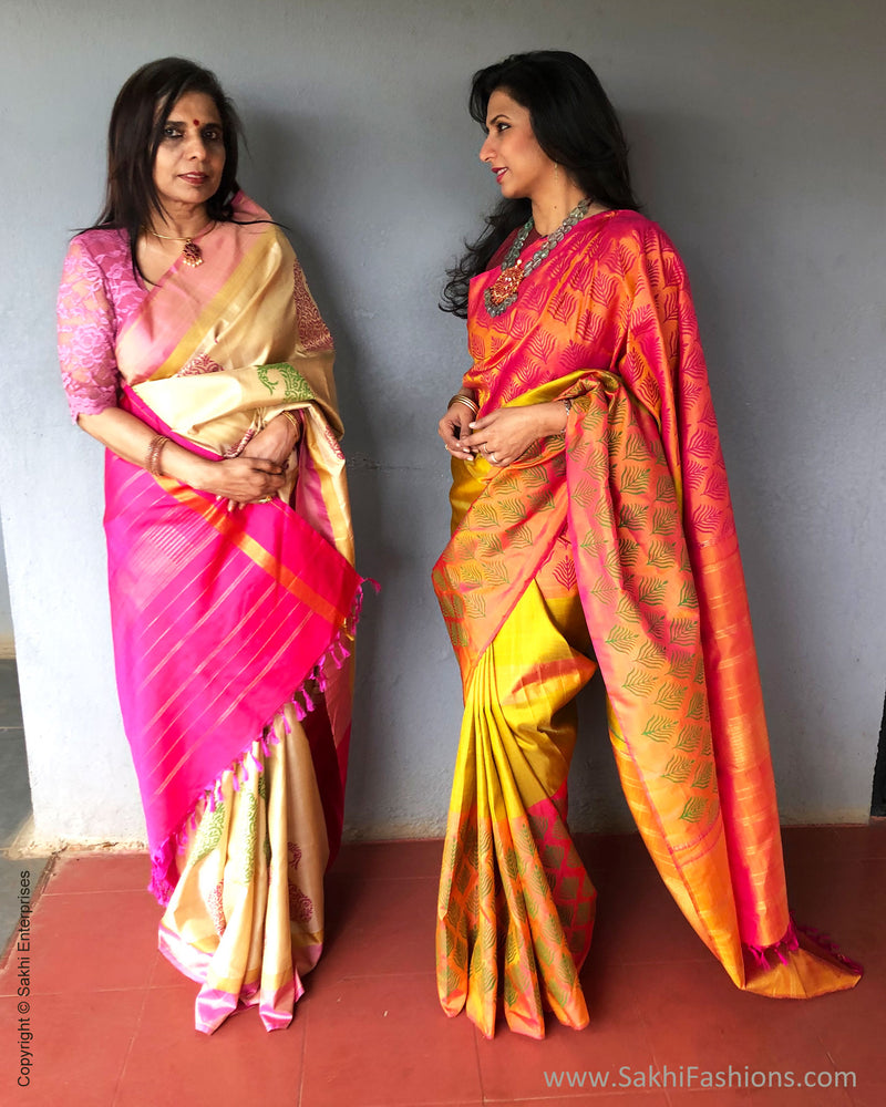 EE-S26684 BlockPrinted Kanchi