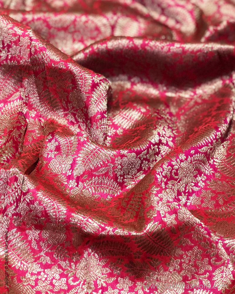 BL-F26673 Pink Banarsi Brocade Blouse Fabric