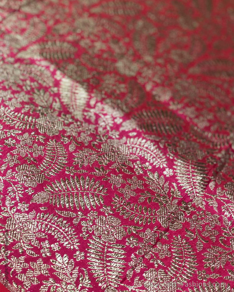 BL-F26673 Pink Banarsi Brocade Blouse Fabric