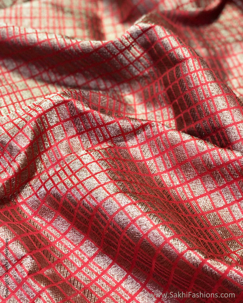 BL-F26676 Red Banarsi Brocade Blouse Fabric
