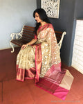 EE-S26028 Cream Kora Banarsi