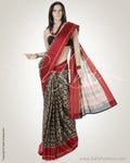 BGN-DD8 Black & Beige Supernet Saree