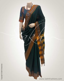 DPS-12471 - Green &  Pure Cotton Saree