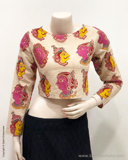BL-R23884 Kalamkari Cream Blouse