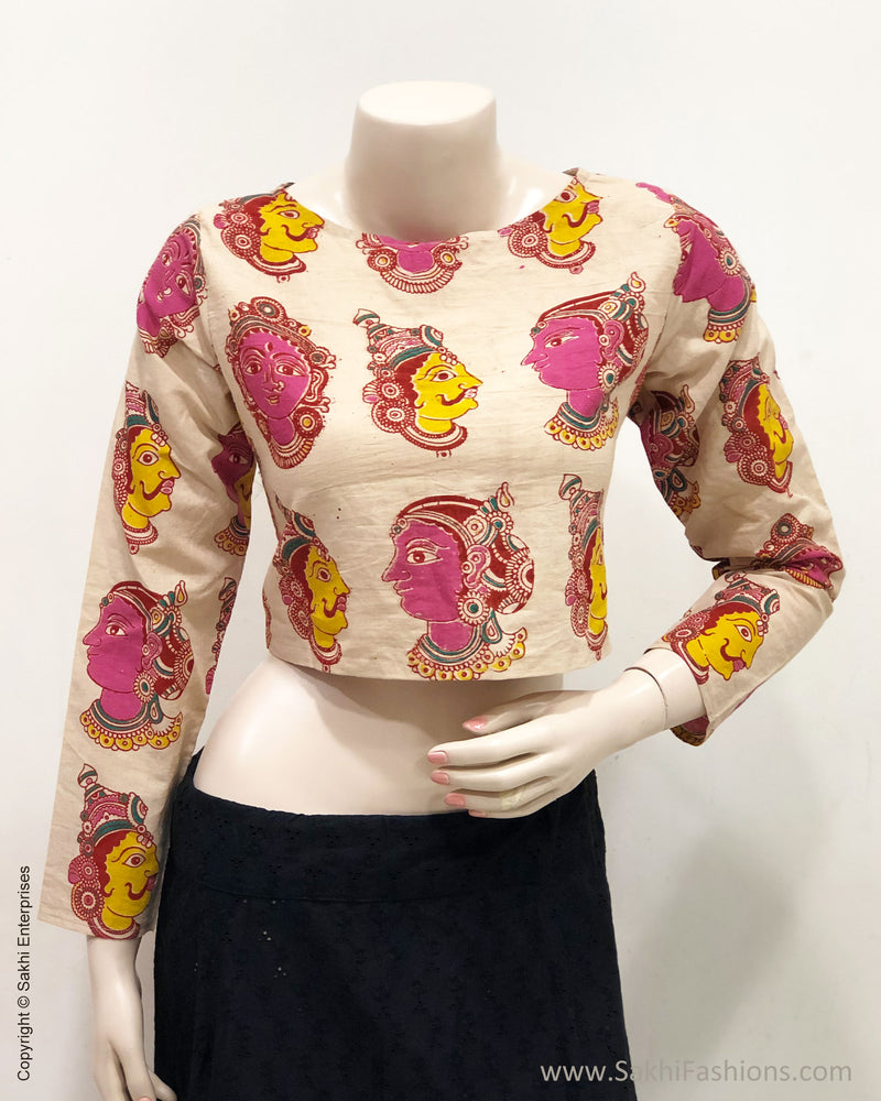 BL-R23884 Kalamkari Cream Blouse
