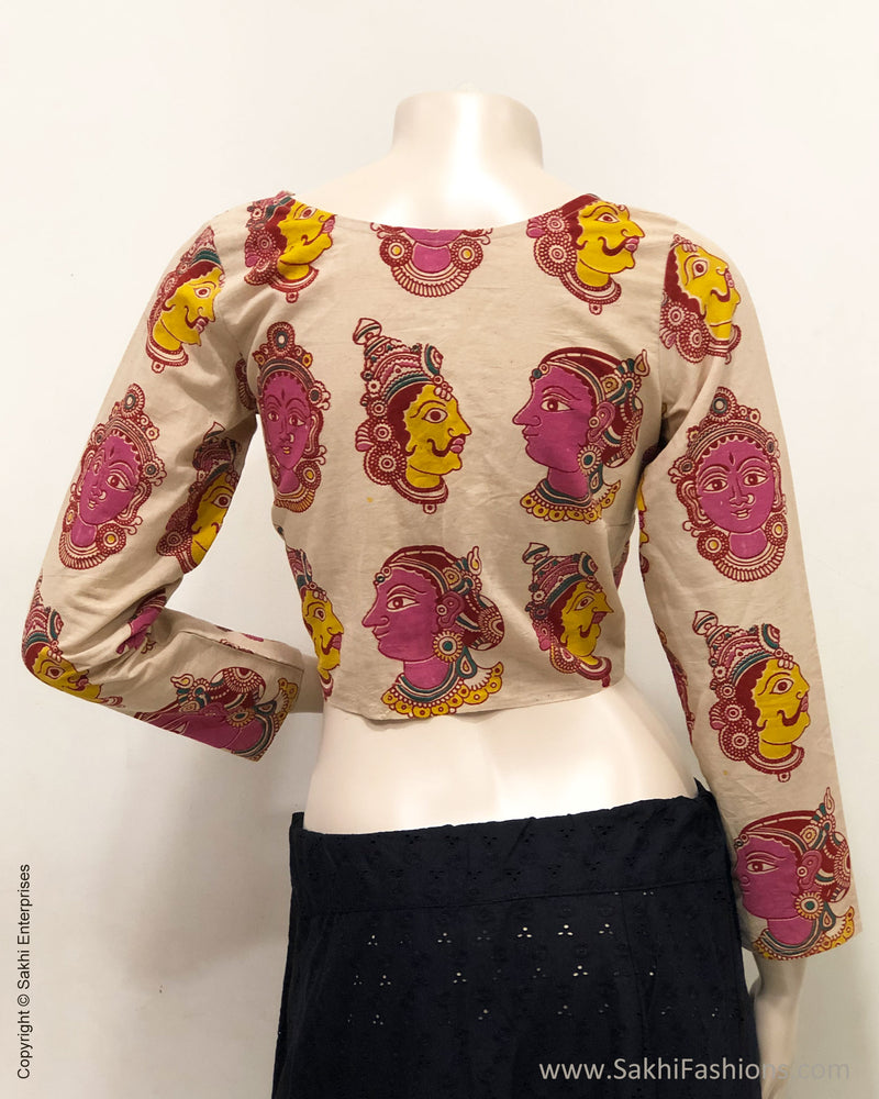BL-R23884 Kalamkari Cream Blouse