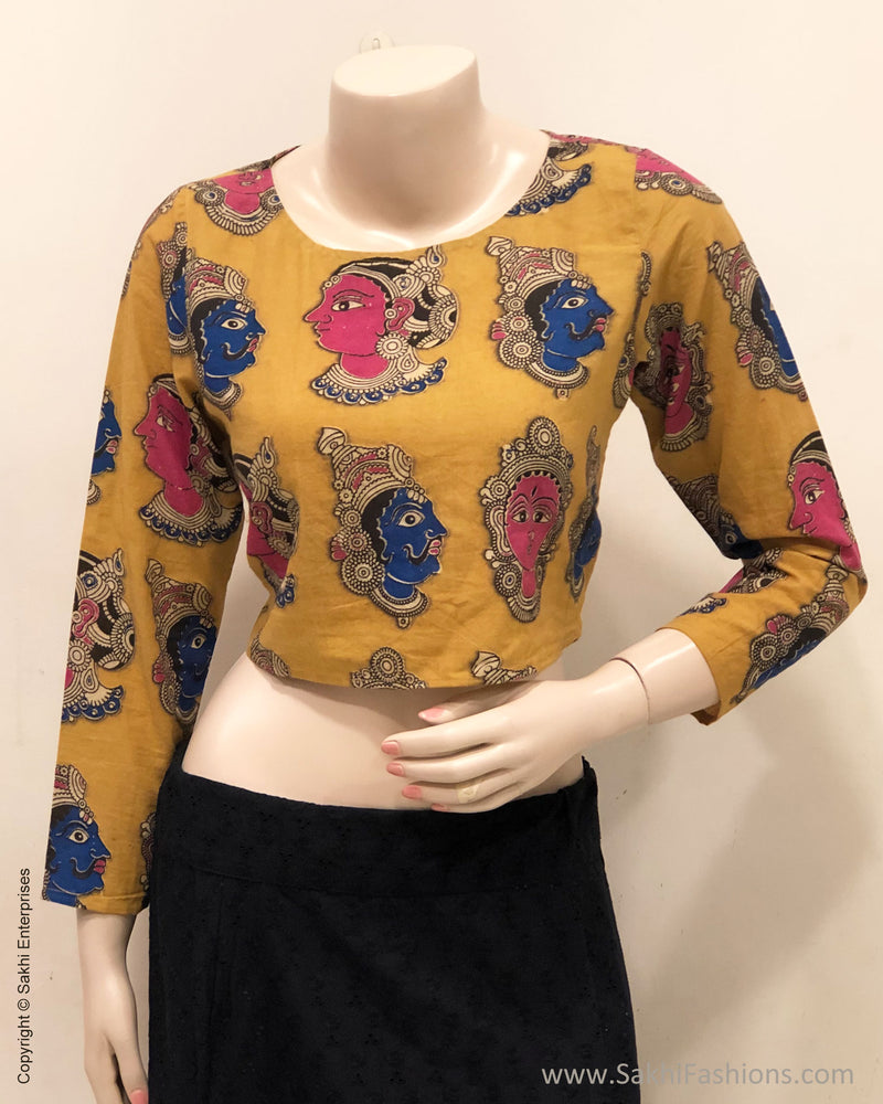 BL-R23885 Kalamkari Mustard Blouse