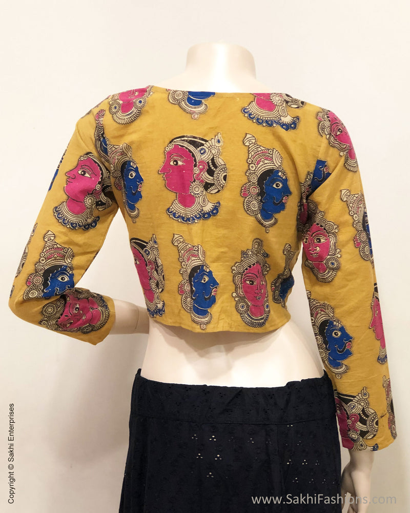 BL-R23885 Kalamkari Mustard Blouse