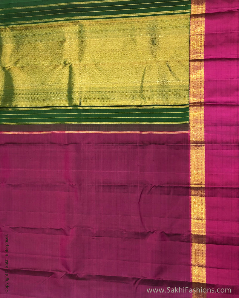 Pink & Green Kanchivaram Silk Saree | Sakhi Fashions – sakhifashions