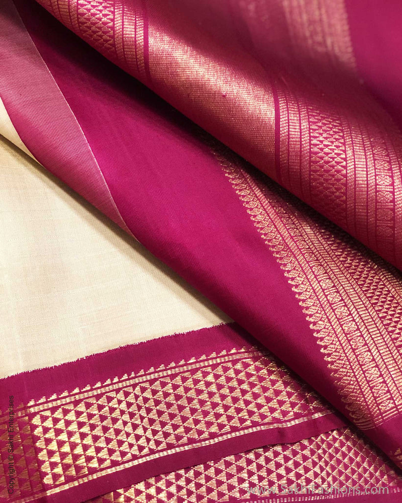 DPS-23928 Cream Maroon Kanchi Dupatta